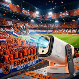 Cahaya Nova - Mini Beamer - 4K ondersteuning - mini projector - draagbare beamer - projector / beamer - Geïntegreerd Android 14.0 systeem - Screen mirroring smartphone - Home cinema — thumbnail 1