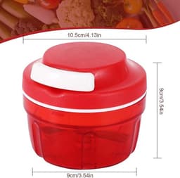 Groente- en uienhakker, handmatige keukenmachine van 300 ml, huishoudelijke hakmolen geschikt voor trekkoord, vleesmolen, keukenaccessoire, rood. — thumbnail 5