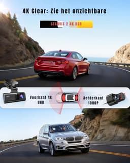 YOR® Dashcam Voor en Achter - Dashcam - Parkeermonitor - Nachtzicht - Zwart - 10cm x 4cm x 3cm; 113 g — thumbnail 3