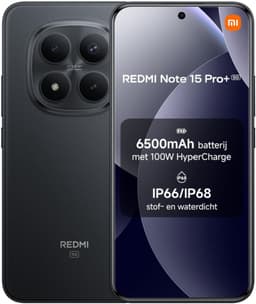 Xiaomi Redmi Note 15 Pro+ 5G 12GB+512GB Zwart | 6,83" 120Hz AMOLED | 200MP OIS | IP68 Waterdicht — thumbnail 1