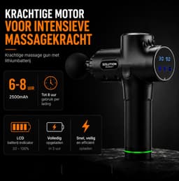 SolutionMarket® Massage Gun – 30 Snelheden – 6 Opzetstukken – 8 Uur Batterij – 35dB Stil – Inclusief Koffer – Spierherstel & Ontspanning — thumbnail 3
