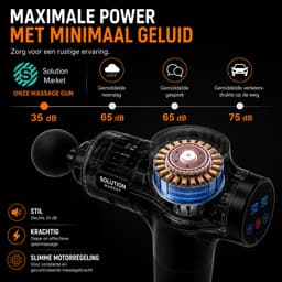 SolutionMarket® Massage Gun – 30 Snelheden – 6 Opzetstukken – 8 Uur Batterij – 35dB Stil – Inclusief Koffer – Spierherstel & Ontspanning — thumbnail 4