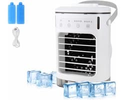 Airco - Mobiele airco - Draagbare airconditioner – Aircooler4-in-1 ventilator – 4 snelheden & 3 standen – 2-8 uur timer – 7 kleurenverlichting – AC-unit met 900 ml watertank – voor slaapkamer, kantoor, thuis en op de camping