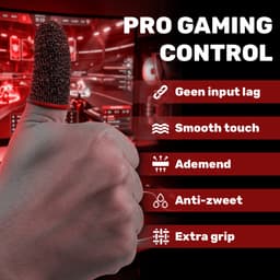 ProFPS Finger Sleeves – 4 Stuks – Silver Fiber Anti-Slip Grip – Mobile Gaming — thumbnail 2