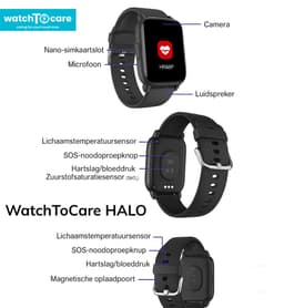 WatchToCare Halo GPS Alarmhorloge Senioren | Valdetectie | 4 Dagen Accu | Zonder Abonnement | IP67 Waterbestendig | Rood — thumbnail 3
