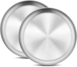 Ronde RVS Borden voor Kamperen en Feestjes, Duurzame Borden in Diverse Maten (14/17/20 cm) voor Picknick en Keuken — thumbnail 5