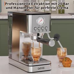 Compacte Pistonmachine met Melkopschuimer - Espressomachine RVS - 20 Bar - 1.7 Liter Wassertank - Snelverwarmend (Thermoblock) — thumbnail 4