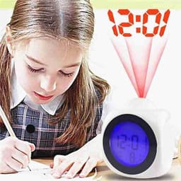 1 stuks -digitale wekker - digitale wekker slaapkamer - digitale wekker kind - digitale wekker met snoer - digitale wekker, op batterijen - digitale wekker op stroom - digitale wekker met projectie - digitale wekker kinderen - digitale wekker- Wit — thumbnail 2