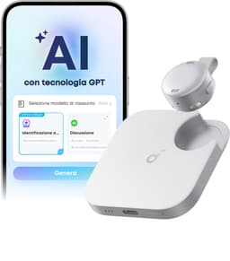 soundcore Work van Anker - Draagbare AI-recorder met transcriptie en samenvatting - Overzicht van meerdere vergaderingen - Dubbeltikken voor markering - Ultracompact - Veilige gegevens - Lange batterijduur — thumbnail 4