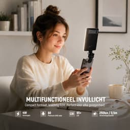 Sounix LED Video Lamp - Studiolampen - 60 LED - Selfie light - Oplaadbare - Smartphone Lamp - Zwart — thumbnail 2