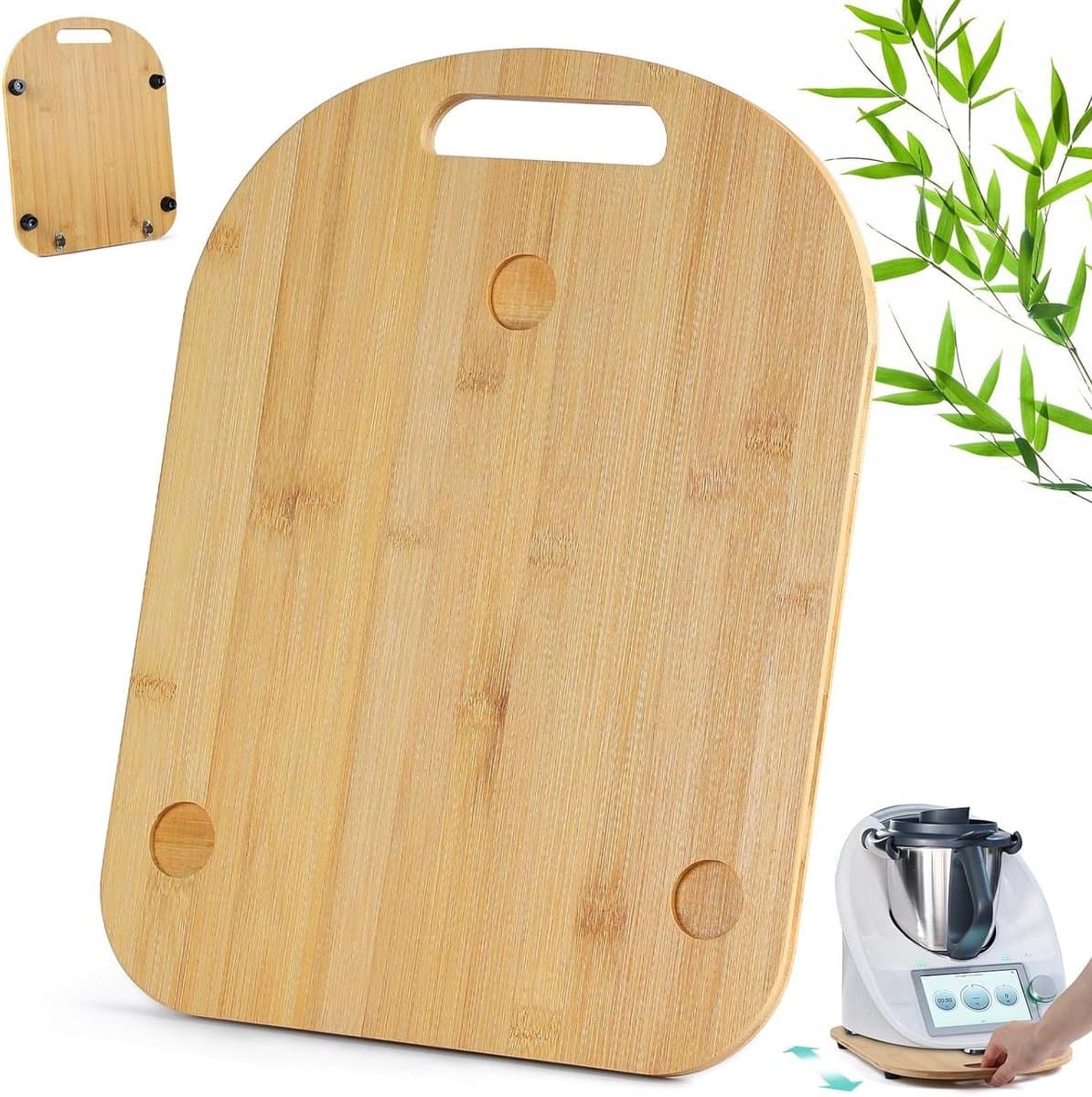 Keukenmachine Glijplank - Accessoires Bamboe - Apparaat Verplaatsen - Met Wielen - 36 x 28 cm - Natuurlijk Bamboe — afbeelding 1