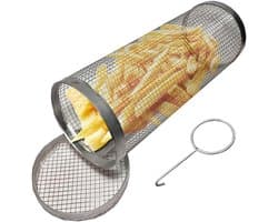 Rolbare BBQ-grillmand voor groenten - RVS - 9 cm diameter