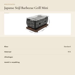 Japanse Stijl Barbecue Grill - Mini Houtskool Kachel - Voor Gezellige - Hibachi voor Yakiniku - Perfect voor Camping — thumbnail 2