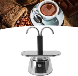 Dailygoods- Moka Pot Mini 2 Kops - RVS Koffiezetapparaat - Koffiepot voor Fornuis - Lichtgewicht en Compact - 100ML Inhoud - Gemakkelijk te Gebruiken - Koffiezetter — thumbnail 4