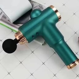 Mini Massage Gun - Spierontspanning Apparaat - Spierherstel Na Sport - 6 Intensiteitsstanden - 4 Opzetstukken - Groen — thumbnail 3