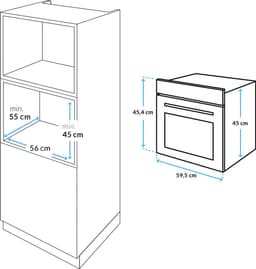 CENDO CBOM50L-T - Combi Oven met Magnetron - 45 cm - 50 Liter - Zwart - 250 Graden — thumbnail 2