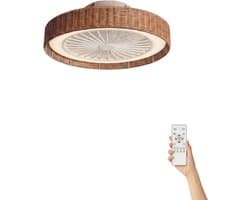 Fantiluxe - Andreas - Plafondventilator met verlichting - Bruin - Ø50cm - Afstandsbediening - Met lamp - Plafond ventilator - Slaapkamer