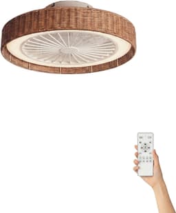 Fantiluxe - Andreas - Plafondventilator met verlichting - Bruin - Ø50cm - Afstandsbediening - Met lamp - Plafond ventilator - Slaapkamer — thumbnail 1