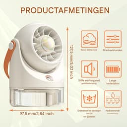 longziming -Draagbare Ventilator - Tafelventilator - Mistventilator - Waterkoeling Met Nevel - Verstelbare Luchtstroom - ABS Kunststof - Compact En Lichtgewicht - Ideaal Voor Reizen En Kantoor - 1 Stuk — thumbnail 5