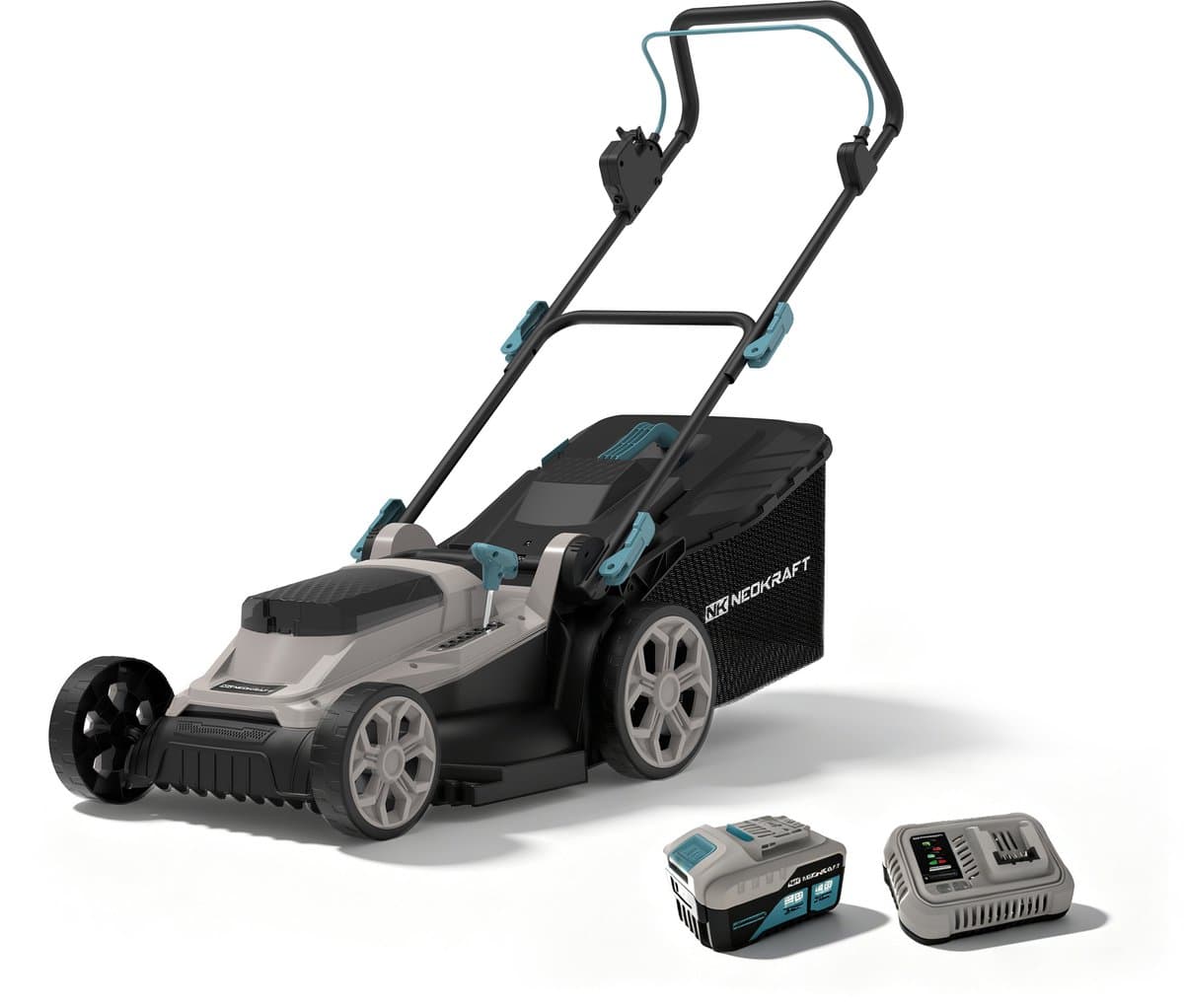 Neokraft - 40V Accu grasmaaier - 42cm maaibreedte - 6 instelbare maaihoogtes - Incl 50L opvangzak - Incl. 40V 4,0Ah accu & lader - Grasmachine — afbeelding 1
