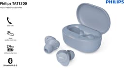 PHILIPS TAT1300LB - True Wireless Oordopjes - Bluetooth 6.0 - Tot 24 Uur Batterijduur - IPX4 Waterbestendig - Licht blauw / Violet — thumbnail 5