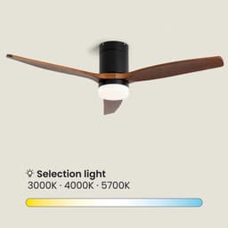 Fantiluxe - Filip - Plafondventilator met verlichting - Zwart Donker Hout - Ø132cm - Afstandsbediening - Met lamp - Plafond ventilator - Slaapkamer — thumbnail 3