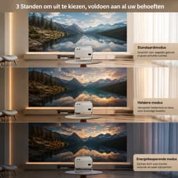 Sello! beamer – smart projector – 1080P Full HD – 650 ANSI helderheid - 360° draaibaar – auto focus – bleutooth – android 14 – wit — thumbnail 3