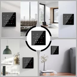 Slimme Thermostaat - Verwarming Regelaar - Verwarming Instellen - App & Voice Bediening - 86 x 86 mm - Zwart — thumbnail 3