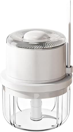 Elektrische voedselhakker - Mini keukenmachine - Snel ingrediënten snijden - Draadloos en draagbaar - 350 ml capaciteit - Wit — thumbnail 1