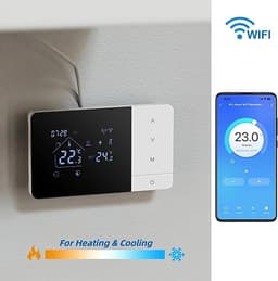 Slimme Thermostaat - Temperatuurregelaar Huis - Comfort Verhogend - App en Stem Bediening - 14x81x2cm - Zwart Wit — thumbnail 5