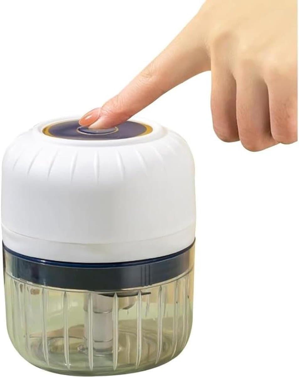 Mini Keuken Chopper - Draadloze Hakker - Snel Ingrediënten Snijden - USB Oplaadbaar - 250 ml - Wit — afbeelding 1
