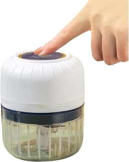 Mini Keuken Chopper - Draadloze Hakker - Snel Ingrediënten Snijden - USB Oplaadbaar - 250 ml - Wit — thumbnail 1
