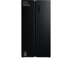 Inventum SKV0178B No Frost energiezuinige Amerikaanse koelkast - 555 liter - Digitaal led-display - IJsblokjesmaker - Stil: 37 dB - Superkoelen - Supervriezen - 2 deuren - Energielabel D - Zwart