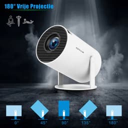 Aourow mini-projector - 4K-ondersteunde projector met WiFi 6 en Bluetooth 5.4 - 720P native resolutie - 170 ANSI lumen - draadloos schermkopiëren - home cinema projector- Wit — thumbnail 3