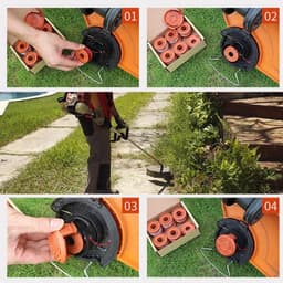GELLDG 20 Stuks Rasentrimmerspulen - Vervangspolen voor Grasmaaier - Gemakkelijk Te Installeren met Efficiëntere Snijprestaties - Geschikt voor Worx Accu Rasentrimmer - Duurzaam Plastic Materiaal - 57x32mm — thumbnail 4