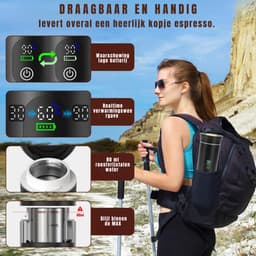 YOR® Draagbare Koffiemachine - Blender To Go - Draagbare Blender - Zwart - 9cm x 9cm x 21cm — thumbnail 4