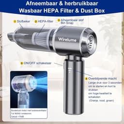 Handstofzuiger Draadloos Auto 22000Pa – Oplaadbare Kruimeldief – Lichtgewicht – HEPA Filter — thumbnail 2