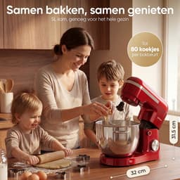 Gatson 1500W Keukenmachine - 10 Snelheden - 5L Mengkom - Dubbele Handvat - Keukenrobot - Keukenmixer - Foodprocessor - 1500W — thumbnail 4