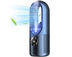 Mini airco – Blauw – airco met water - Mini Airco 4 in 1 – Koelen, Blazen, Lucht Bevochtigen-Lamellenventilator met 6 Snelheden & Timer - USB Multifunctionele Bediening - LED Display - Blauw - 1 Stuk
