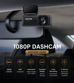 Azdome M200 smart dashcam voor auto 1080P Full HD- WiFi- APP- G-Sensor- kleur zwart — thumbnail 4