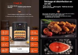 Airfryer met Hete Lucht - Mini Oven - Gezond Koken - Intelligente Spraakbesturing - 25 Liter Capaciteit - Zwart — thumbnail 4