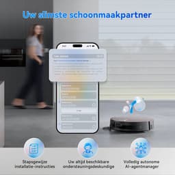 ECOVACS DEEBOT X11 PRO OMNI Robotstofzuiger – 19.500 Pa – PowerBoost snelladen–OZMO roller dweil –ZeroTangle 3.0 anti-haarwikkel –AI vlekdetectie 2.0 – OMNI 2.0 station Zelfreinigend – voor harde vloeren en tapijt-Zwart-1000ml Schoonmaakmiddel — thumbnail 3