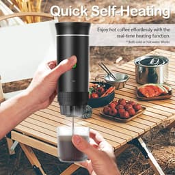 1stuk - Draagbaar koffiezetapparaat - 3-in-1 elektrisch koffiezetapparaat - Mini koffiemachine - geschikt voor koffiecapsules en gemalen koffie - ondersteunt koud zetten en verwarmen - koffieliefhebbers - zwart — thumbnail 5
