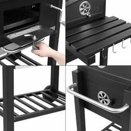 Milova Barbecue - BBQ - Houtskool - Grill - BBQ roker - Met klaptafel en wielen - Buitenterras - Zomer - Tuin - Buiten koken — thumbnail 4