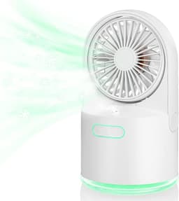 longziming -Draagbare Tafelventilator - Draagbare Luchtbevochtiger - USB Ventilator Met Nevel - Koelnevel Functie - 7-Kleuren Nachtlamp - ABS En Zacht PP - Ideaal Voor Slaapkamer En Kantoor - 1 Stuk — thumbnail 1