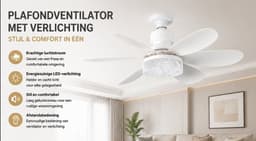 Plafondventilator met geïntegreerde verlichting, afstandsbediening, 51 cm, slaapkamerkroonluchter, houtnerfafwerking, drie snelheden, traploze helderheids- en kleurtemperatuurregeling voor slaapkamers, balkons, gangen en woonkamers [Energieklasse A] — thumbnail 1