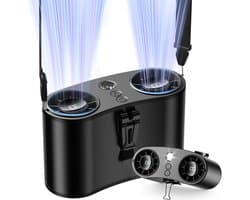 ITRONIQ Draagbare Taille Ventilator – 20000mAh Accu – 10 Snelheden – Tot 25 Uur Koeling – LED Verlichting & SOS Functie – Zwart