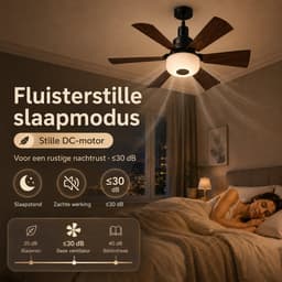 Rosnek E27 Plafondventilator met Lamp - Socket Fan met Bluetooth Speaker - RGB LED Plafondlamp - Afstandsbediening - 3 Snelheden - Verstelbare Hoogte - Kantelbare Ventilator - Ø52 cm — thumbnail 5