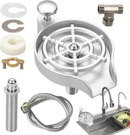 Glazenspoeler Aanrecht - Bekerwasmachine Flessenreiniger - Efficiënt Reinigen - Hogedruk Waterstraal - 11.9 x 14.3 x 11.9 cm - Zilver — thumbnail 1