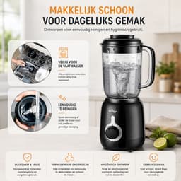 Bear tafelblender LLJ-B12K1 1,2 L 500 W 2 snelheden + pulsfunctie 4 roestvrijstalen messen — thumbnail 3